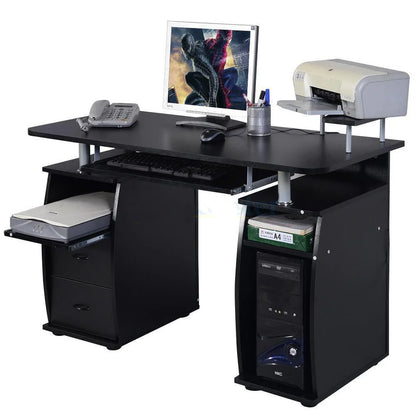 Ktaxon Black Home Office Computer PC Desk Table Work Station,Office Home Raised Monitor & Printer Shelf Furniture