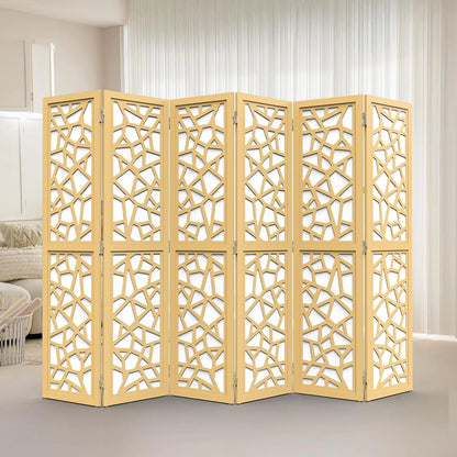 VINGLI 70'' H Room Divider, Non-Woven Fabric Privacy Screen, Indoor Partition Wall Dividers, Freestanding Hinged Space Separator with Modern Unique Pattern