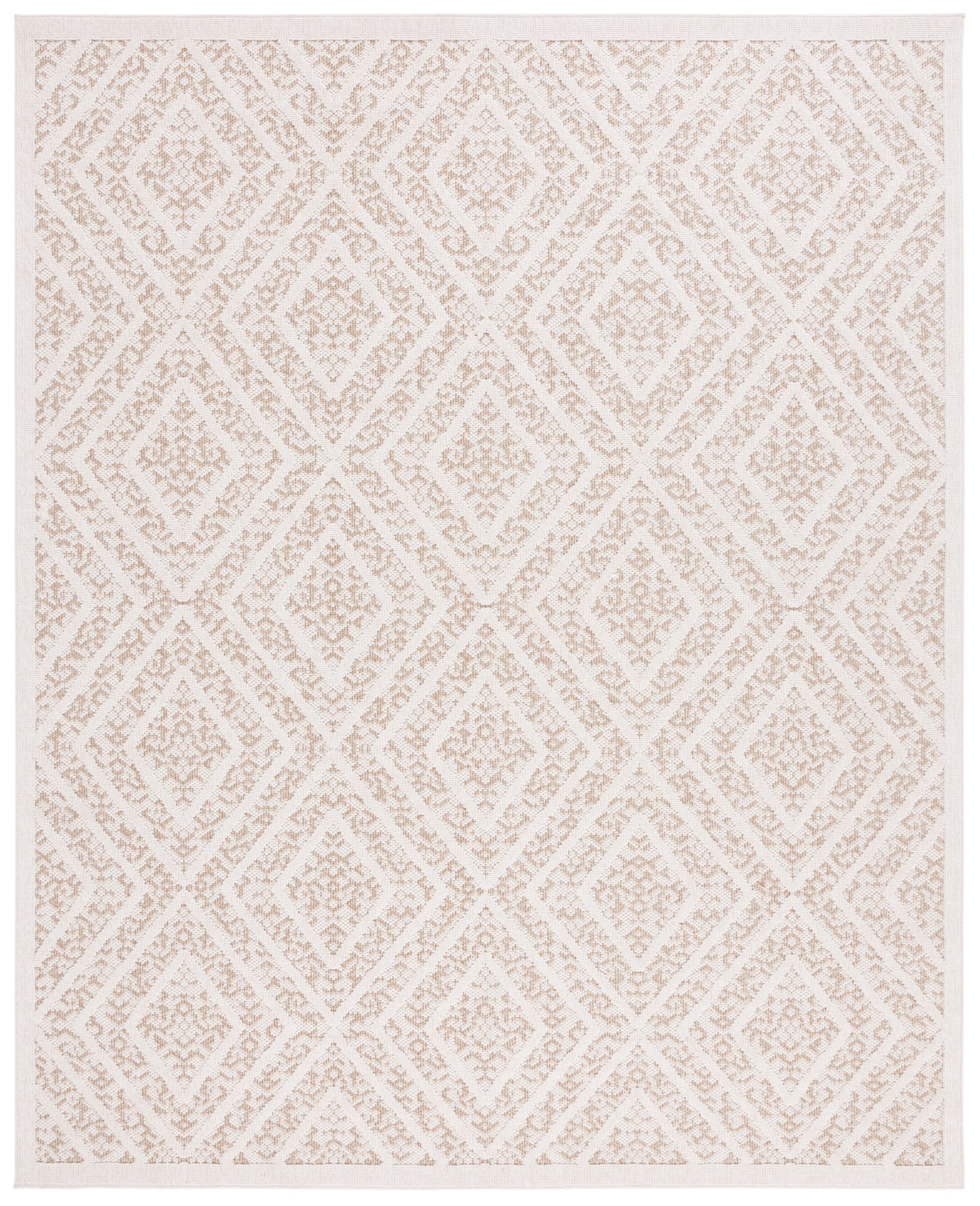 SAFAVIEH Martha Stewart Global Diamond Indoor/Outdoor Area Rug, Light Beige/Brown, 8' x 10'