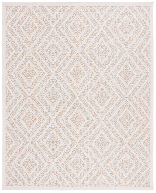 SAFAVIEH Martha Stewart Global Diamond Indoor/Outdoor Area Rug, Light Beige/Brown, 8' x 10'