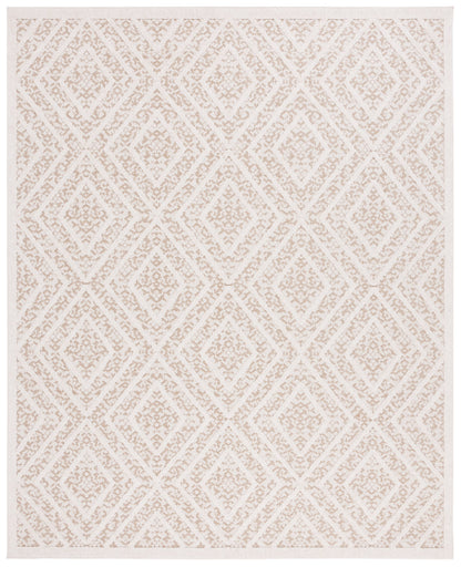 SAFAVIEH Martha Stewart Global Diamond Indoor/Outdoor Area Rug, Light Beige/Brown, 8' x 10'