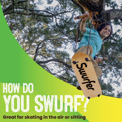 Swurfer Treeskate Undawadda Stand Up Skating Swing. Wooden Outdoor Swing for Kids and Adults
