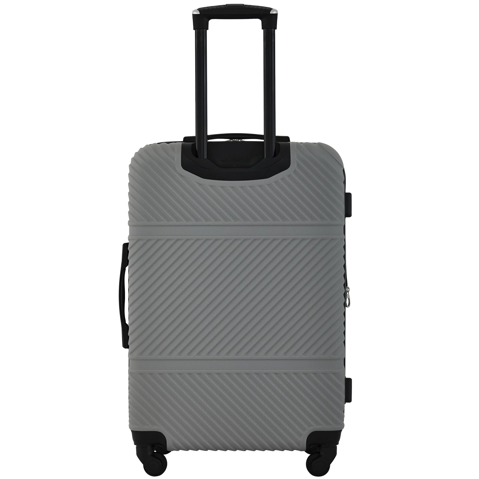 Wrangler 4 Piece Expandable Hardside Spinner Luggage Set with Packing Cubes, Sharkskin Grey