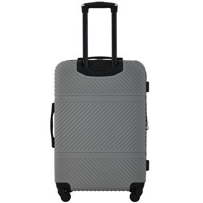 Wrangler 4 Piece Expandable Hardside Spinner Luggage Set with Packing Cubes, Sharkskin Grey