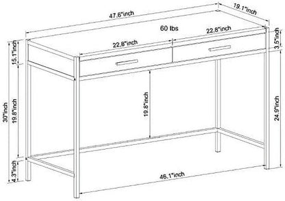 Caffoz Home Office 2-drawer Writing Desk Oak Brown
