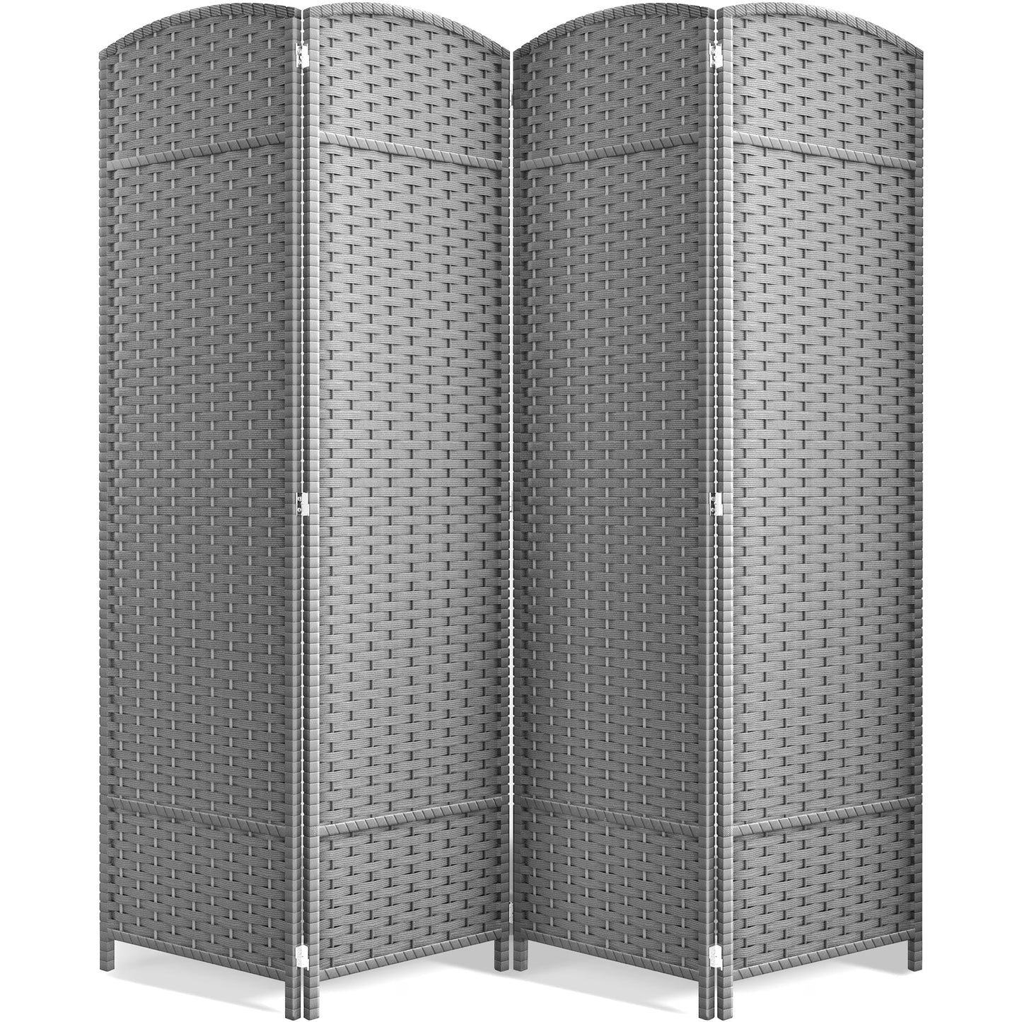 Sorbus 4 Panel Room Divider Tall Privacy Partition Screen Extra Wide Double Hinged Mesh Hand-Woven Folding Wall Divider - 6ft