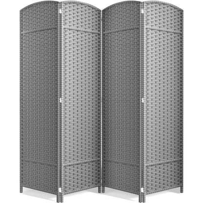 Sorbus 4 Panel Room Divider Tall Privacy Partition Screen Extra Wide Double Hinged Mesh Hand-Woven Folding Wall Divider - 6ft