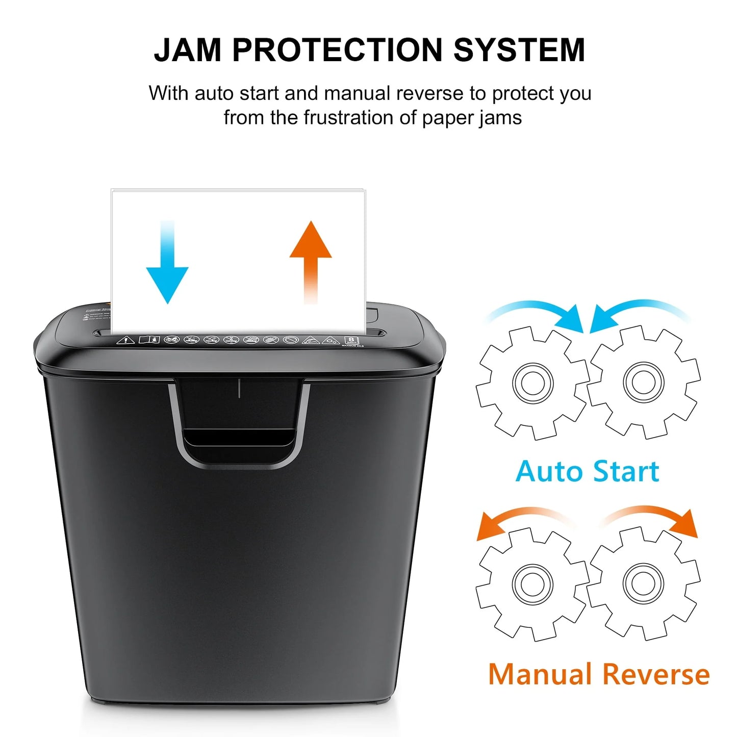 Bonsaii 8-Sheet Strip Cut Paper Shredder CD/Credit Card Shredder for Home Office Use