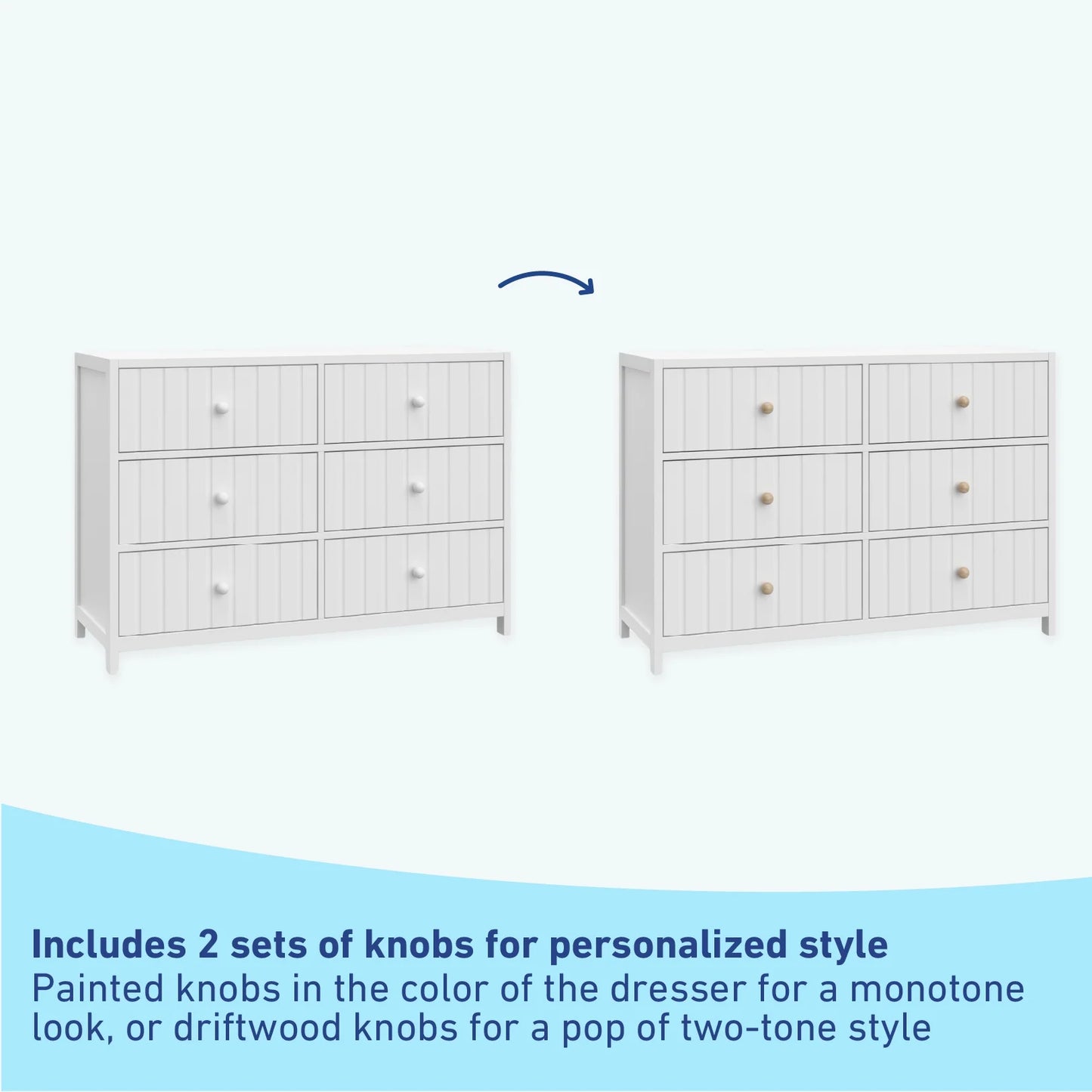 Graco Teddi 6 Drawer Nursery Double Dresser, White