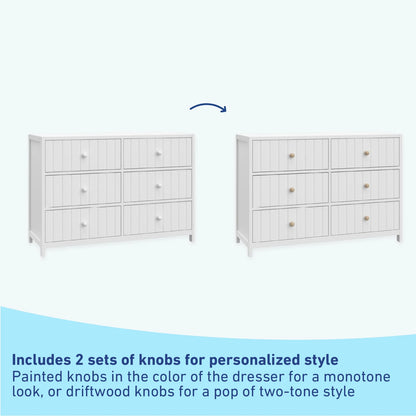 Graco Teddi 6 Drawer Nursery Double Dresser, White