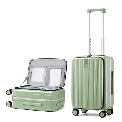 Hanke 20"Carry On Luggage with Wheels, Ivory White