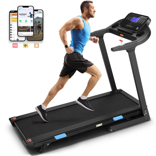 300LBS Capacity Treadmill, 3.25 HP Treadmill with Incline & 18-inch Wide Belt & APP & Bluetooth Speakers, Electric Folding Treadmills for Home Office Gym, Indoor Walking Running Exercise Machine