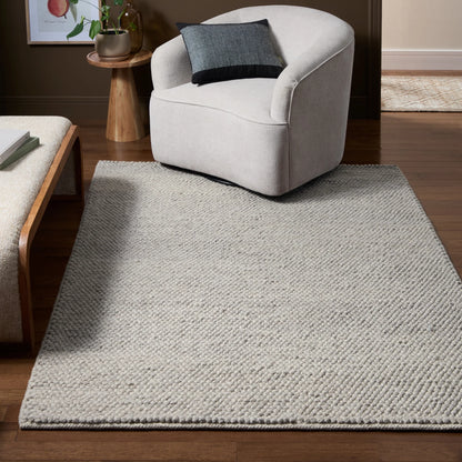 TOWN & COUNTRY TERRA Olea Bubble Texture Handcrafted 100% Wool Area Rug, Beige, 5'x7°