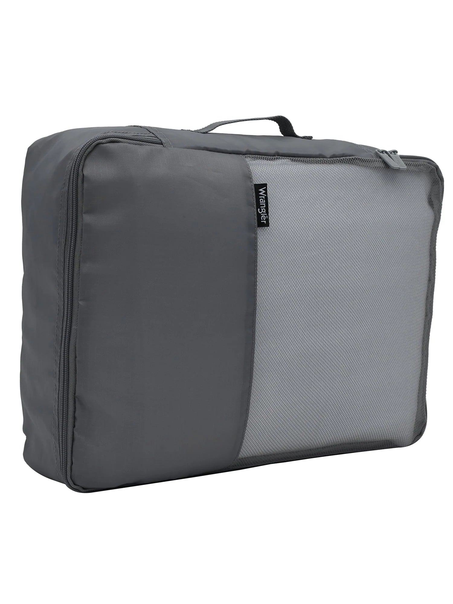 Wrangler 4 pc. ABS Spinner Luggage Set with 20" & 25" Suitcases and Packing Cubes, Sharkskin