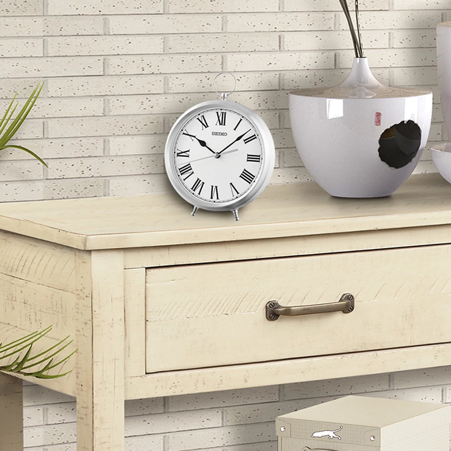 Seiko Royce Table Clock, Silver QXG155SLH