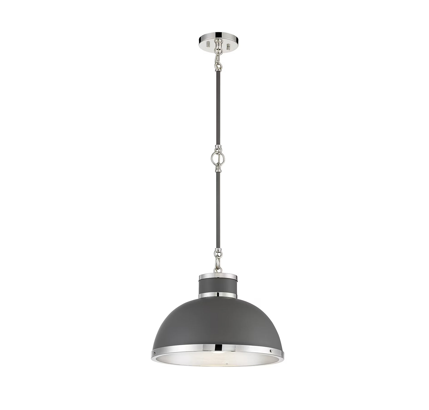 Gray with Polished Nickel Accents One Light Pendant from the Corning Collection