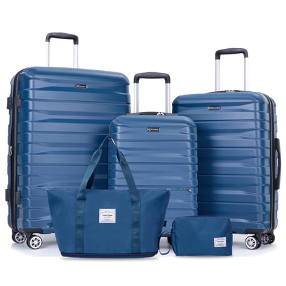 Tripcomp Luggage Sets 5 Piece Duffel Bag,Hardside Travel Luggage (20/24/28) with TSA Lock,Expandable Suitcase with Spinner Wheels.(Black)