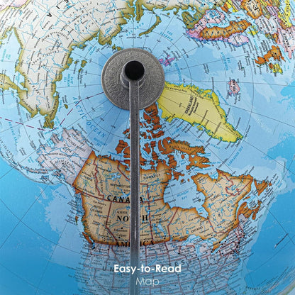 Waypoint Geographic Mariner Plus Globe, 12" Blue Ocean-Style World Globe, Up-to-Date Reference Globe for Home and Office Decor, 17° H x 13.5° W x 12° D