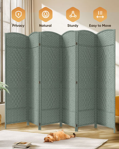 Jostyle Room Divider 6ft. Tall Extra Wide Privacy Screen, Folding Privacy Screens Freestanding Nature