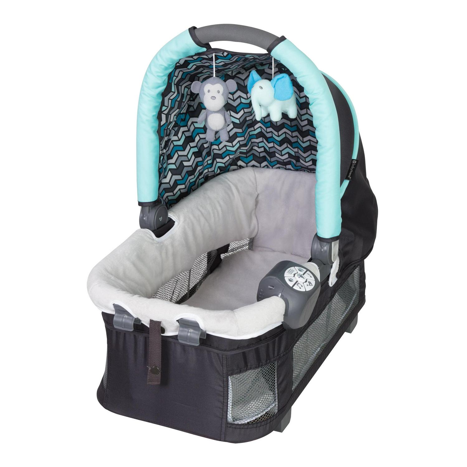 Baby Trend Resort Elite Nursery Center Playard with Bassinet and Travel Bag. Laguna Blue