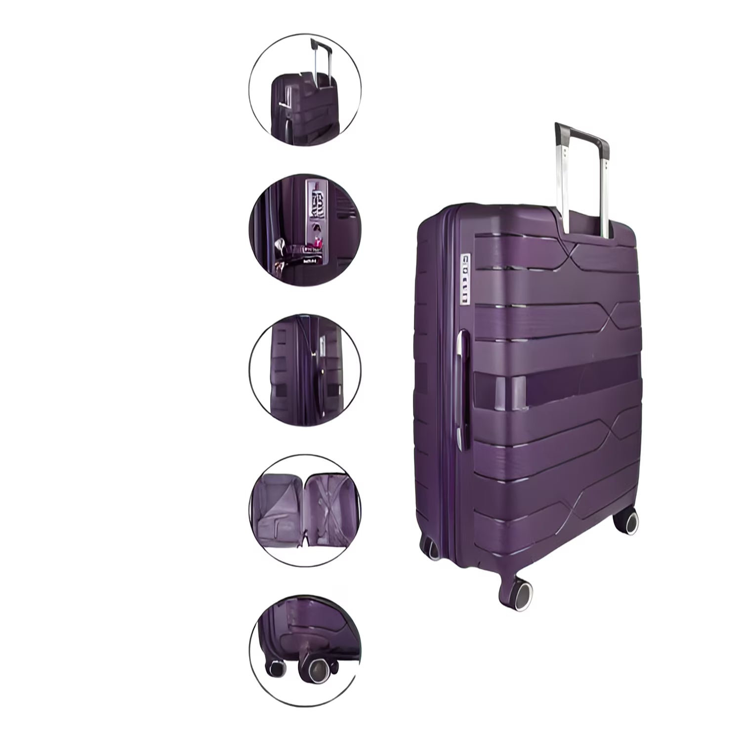 TRAVLR 100% PP Break Resistant Lightweight Expandable 28" Checkin Luggage Trolley, Dark Grey.