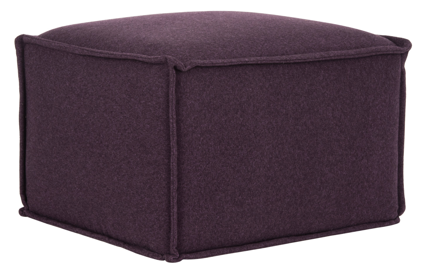 SAFAVIEH Elaine Solid Plush Upholstered Pouf, Plum