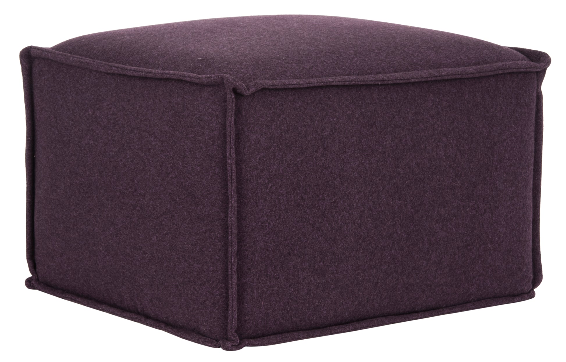 SAFAVIEH Elaine Solid Plush Upholstered Pouf, Plum