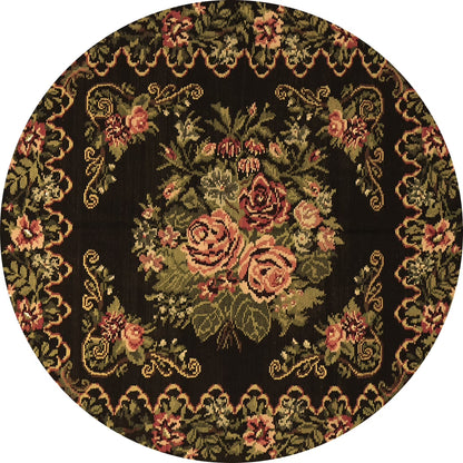 Ahgly Company Indoor Rectangle Medallion Brown French Area Rugs, 2' x 4'