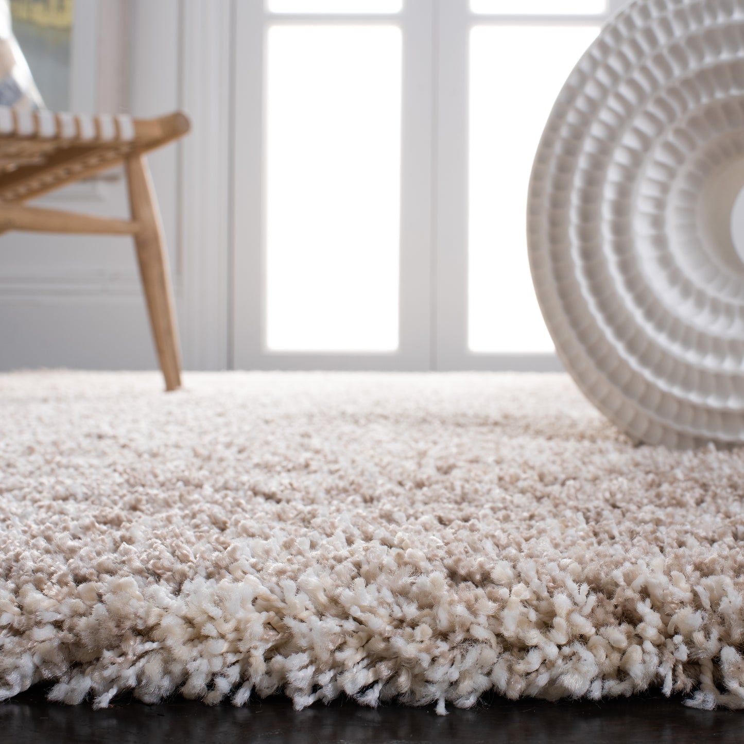 SAFAVIEH Hudson Shag Jacinda Abstract Area Rug, Ivory/Beige, 5'3" x 7'6"