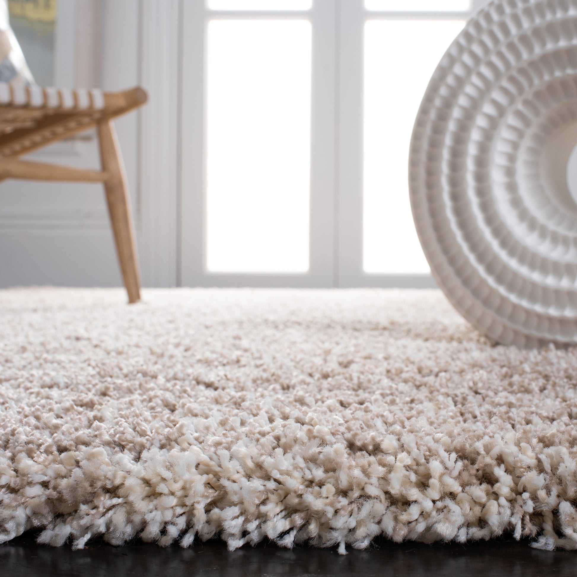 SAFAVIEH Hudson Shag Jacinda Abstract Area Rug, Ivory/Beige, 5'3" x 7'6"