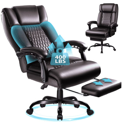 Waleaf Office Chair with Footrest,90-165° Reclining Ergonomic High Back Computer Desk Chair Lumbar Support for Home Office