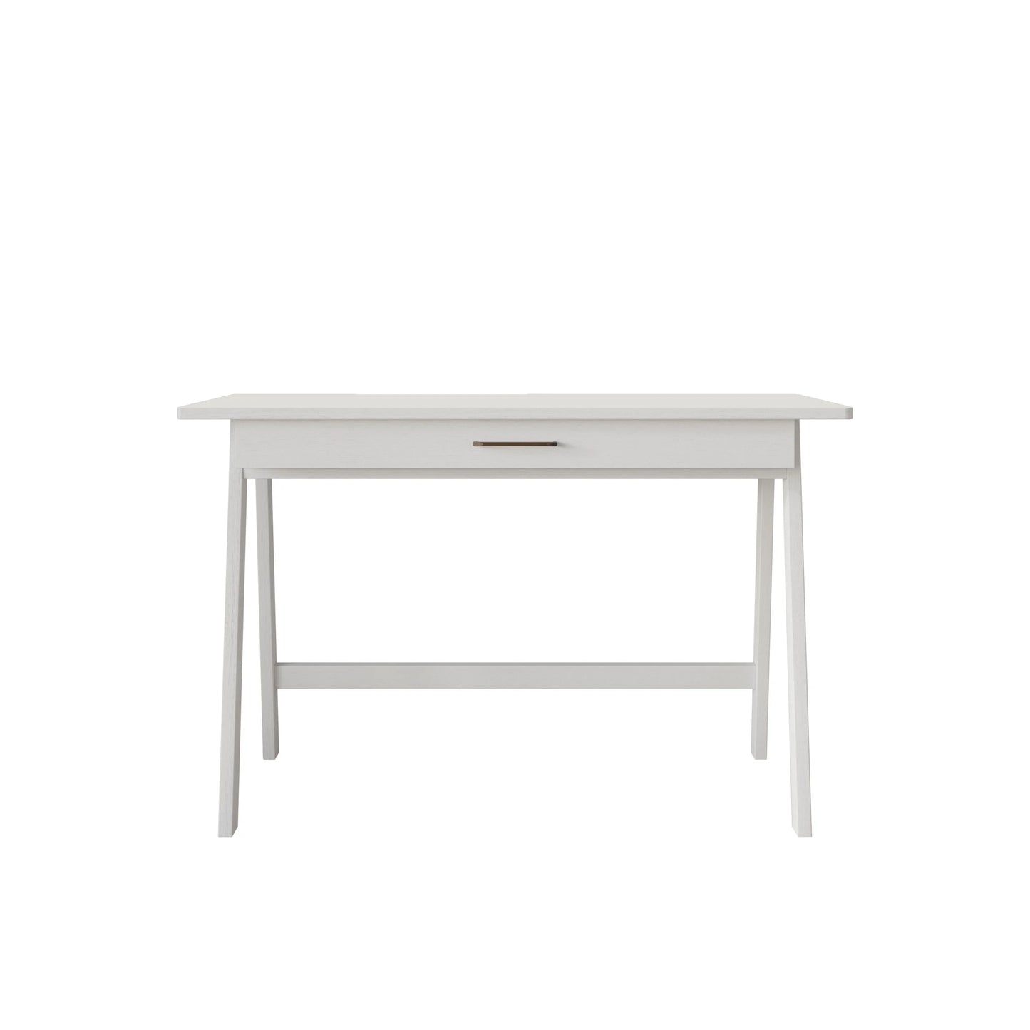 Home Design Serafina Writing Desk with Spacious Tabletop and Built-In Drawer, Modern Clean-Lined Design for Home Office, Study Space, or Remote Work, White