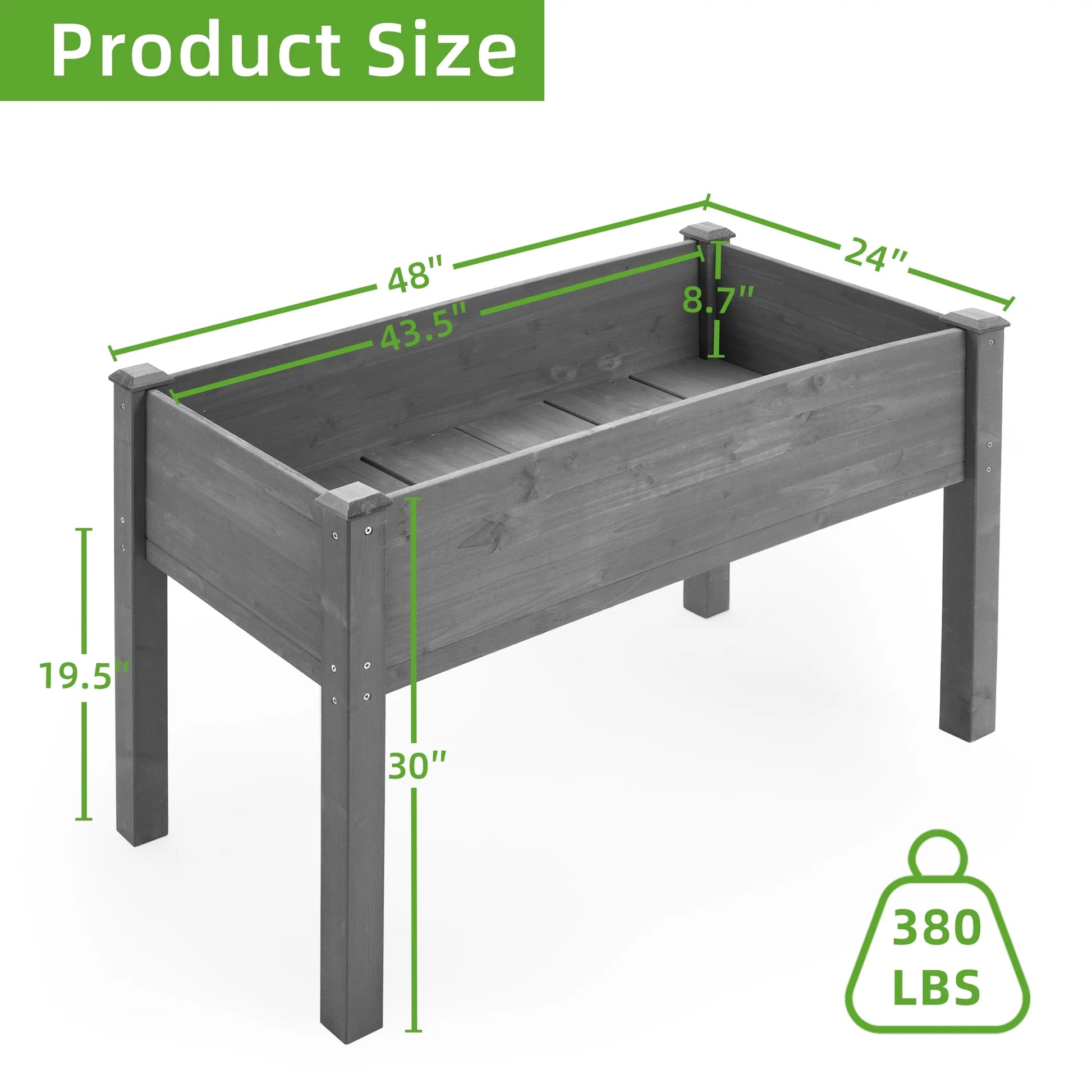 Segmart Planter Box with Legs, Outdoor Wood Elevated Garden Bed, Elevated Garden Bed for Vegetables Flower Herb Patio, SS2243