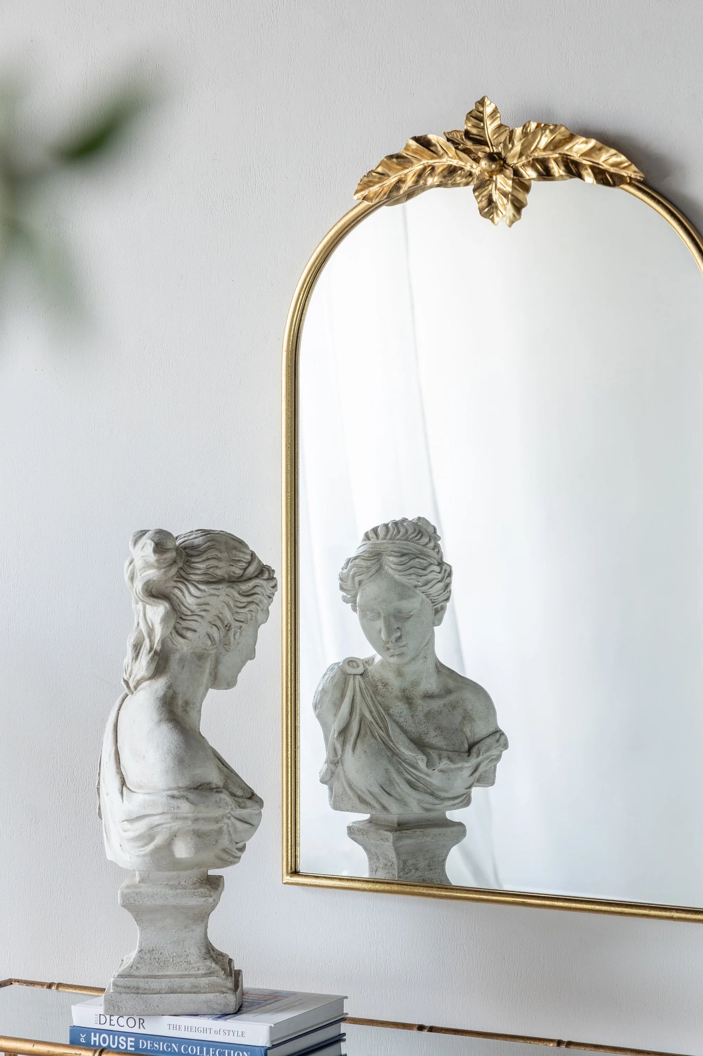 Full Length Mirror 24" x 36" Arched Wall Mirror with Gold Metal Frame, Wall Mirror for Living Room Bedroom Hallway,Full Body Mirror
