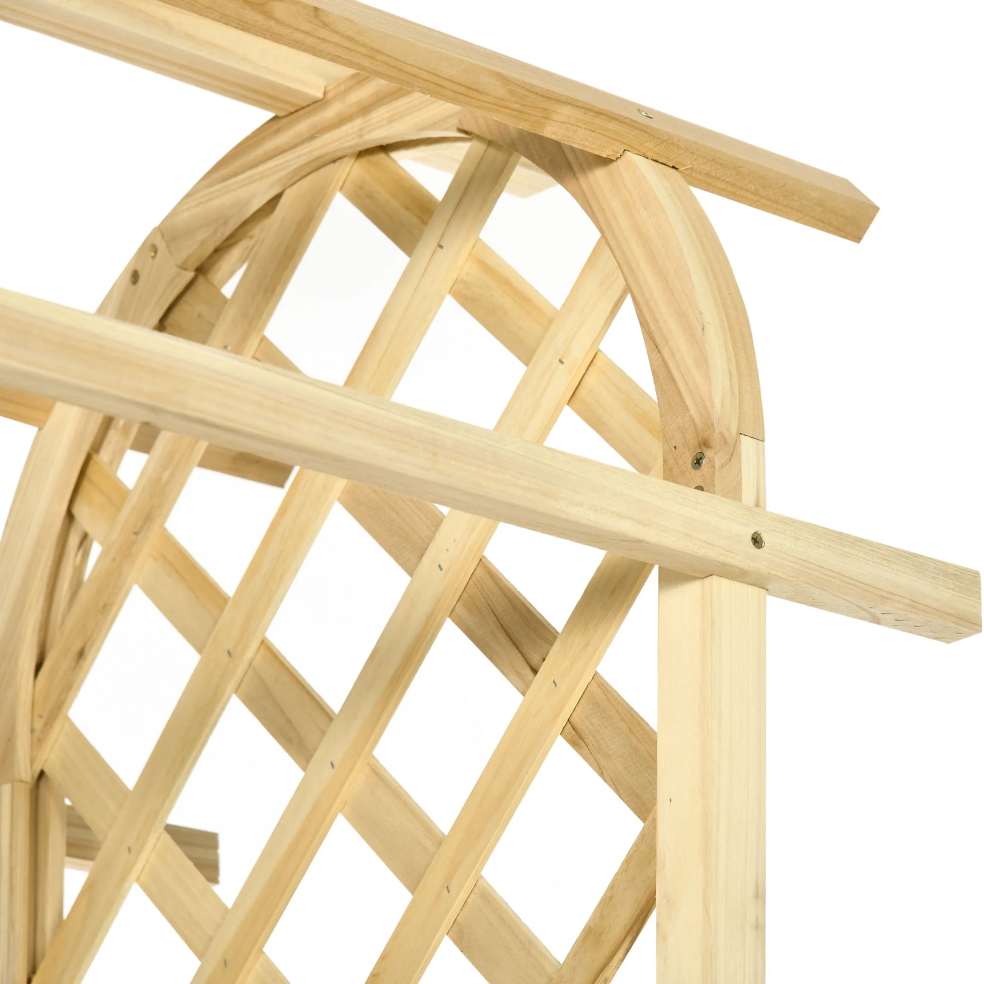 Outsunny 17.25" Wooden Wedding Arch, Garden Arch Arbor for Climbing Plants & Trellis Design for Vines, Ceremony, Party, Backdrop, Natural