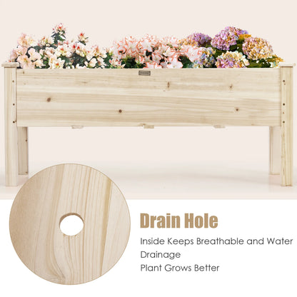Costway Raised Garden Bed Elevated Planter Box Wood for Vegetable Flower Herb