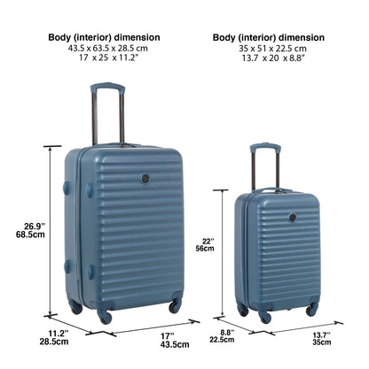 Protege 2-Piece Hardside Rolling Luggage Set, Blue