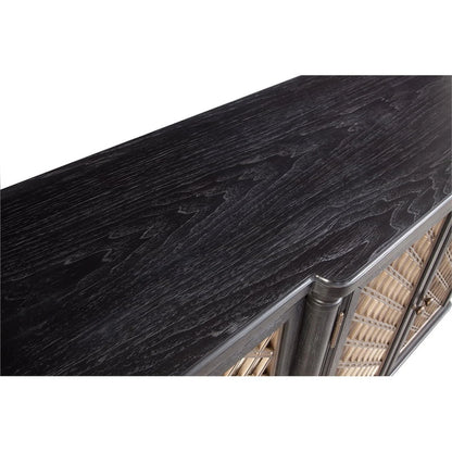 Bassett Mirror Groveland 6-Shelf Wood Server with Metal Accents in Black