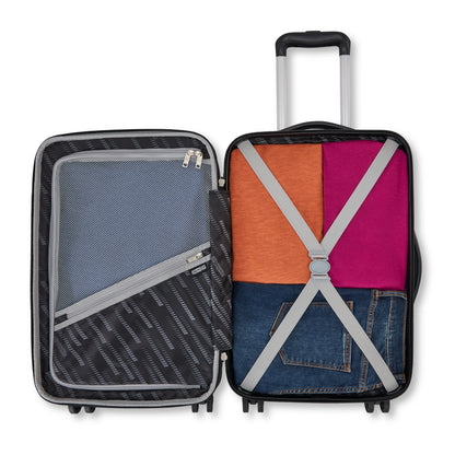 American Tourister Roll Out 2-Piece Luggage Set with Spinner Wheels (Carry on/Medium Checked) - Silver