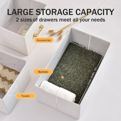Bigroof 7 Drawer Fabric Dresser Accent White Dresser Chest Storage Organizer for Bedroom with Marbled WoodBoard and Artificial Leather for Living Room, Hallway, Entryway, Closet, Nursery, Kids Bedroom