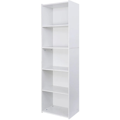 ZENSTYLE 5 Tier Bookcase Bookshelf Storage Wall Shelf Organizer Display Stand Home Office
