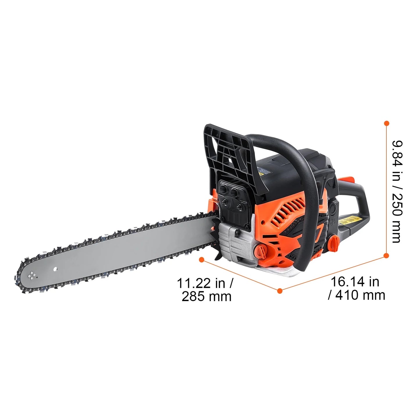 KFFKFF Gas Chainsaw, 52CC, 18-inch Blade, 2.55HP, Fuel-Operated, Portable Handheld Chainsaw for Cutting Trees, Branches, Trimming, and Clearing Land in Gardens, Farms, and Forests