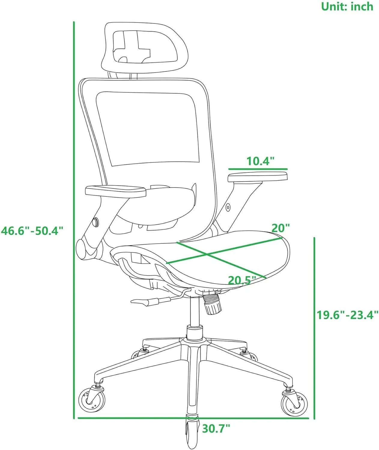 Criss Cross Chair with Wheels - Ergonomic Mesh Office Chair with Adjustable Headrest, Tilt Function, Lumbar Support, and Blade Wheels for Comfortable Home Office Desk Sitting (Black1)