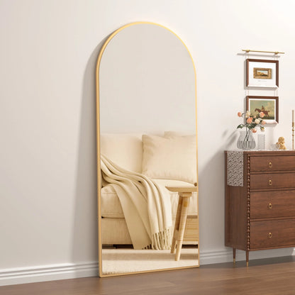 RACHMADES 65"x24" Arch Mirror Full Length Full Body Mirror Arched Floor Mirror with Stand Tall Mirror Long Gold Mirror FULL Length