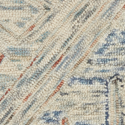 Nourison Linked Rustic Bohemian Blue/Multi 8' x 10'6" Area Rug, (8' x 11')