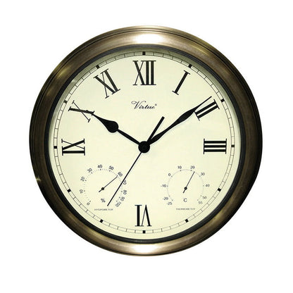Swim Central 18" White and Bronze Battery Operated Roman Outdoor Clock