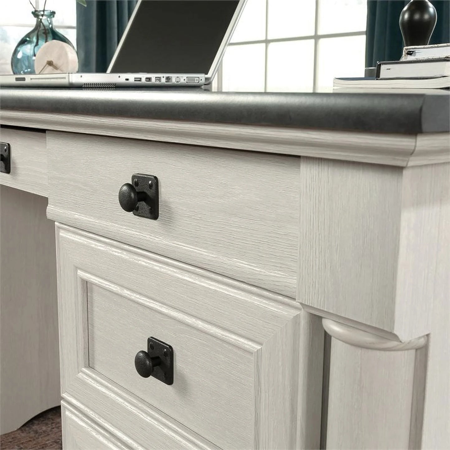 Sauder Palladia Executive Home Office Desk, Glacier Oak Finish