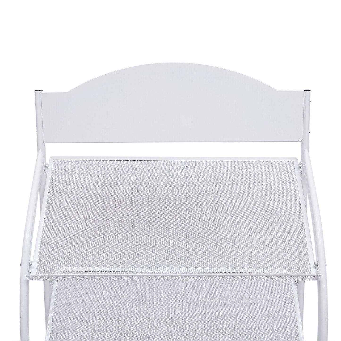 4-Layer Floor-Standing Magazine Display Rack Newspaper Book Storage Rack White 4 Tiers Floor-Standing Magazine Rack Information Storage
