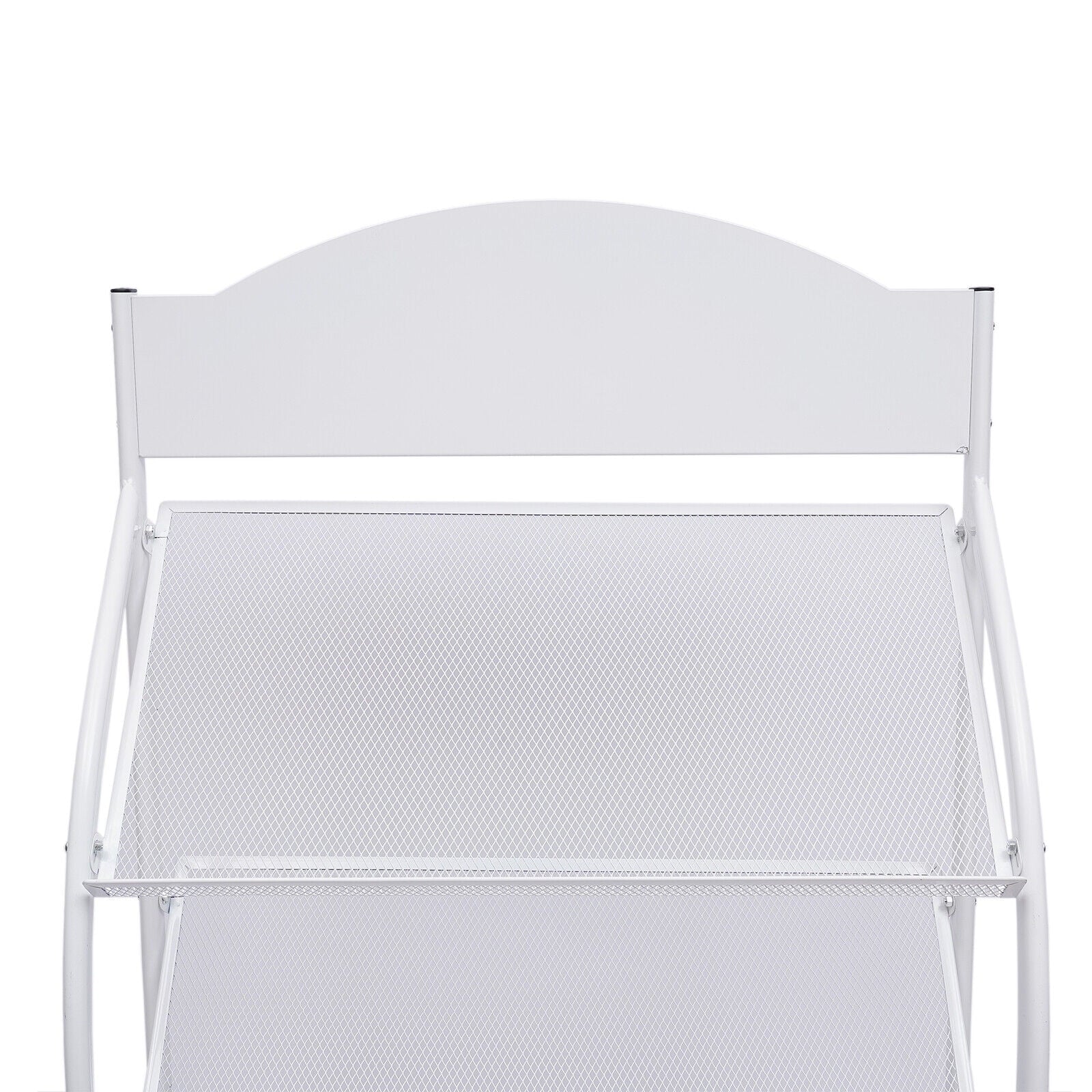 4-Layer Floor-Standing Magazine Display Rack Newspaper Book Storage Rack White 4 Tiers Floor-Standing Magazine Rack Information Storage