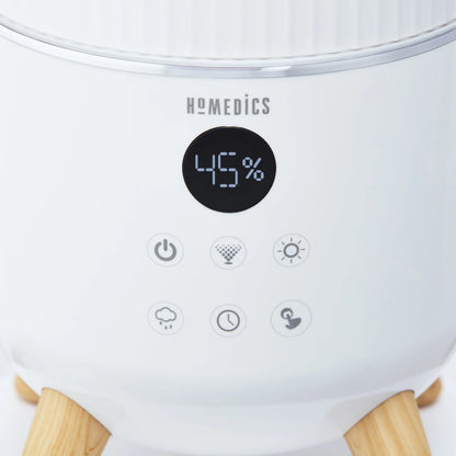 HoMedics Total Comfort Deluxe Ultrasonic Humidifier Top Fill, Large Humidifier for for Bedroom, Plants, Office - Top-Fill 1.47 Gallon White UHE-CMTF91